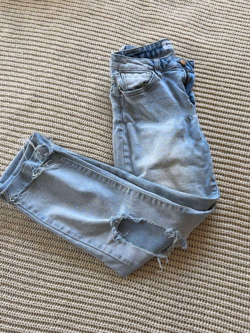 RSQ Light Blue Distressed Ankle Jeans